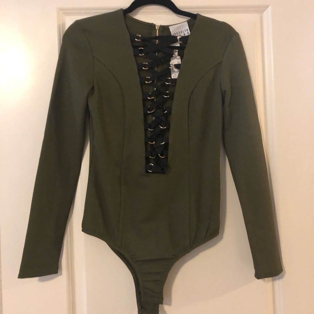 Brooklyn karma olive linked up body suit medium